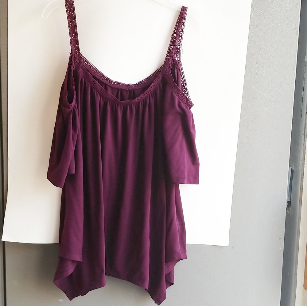 Mudd xs purple cold shoulder top
